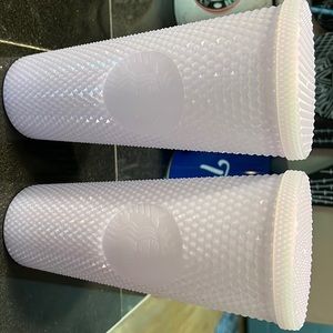Starbucks holiday 2021 icy white/lilac
spiked tumbler limited edition.
